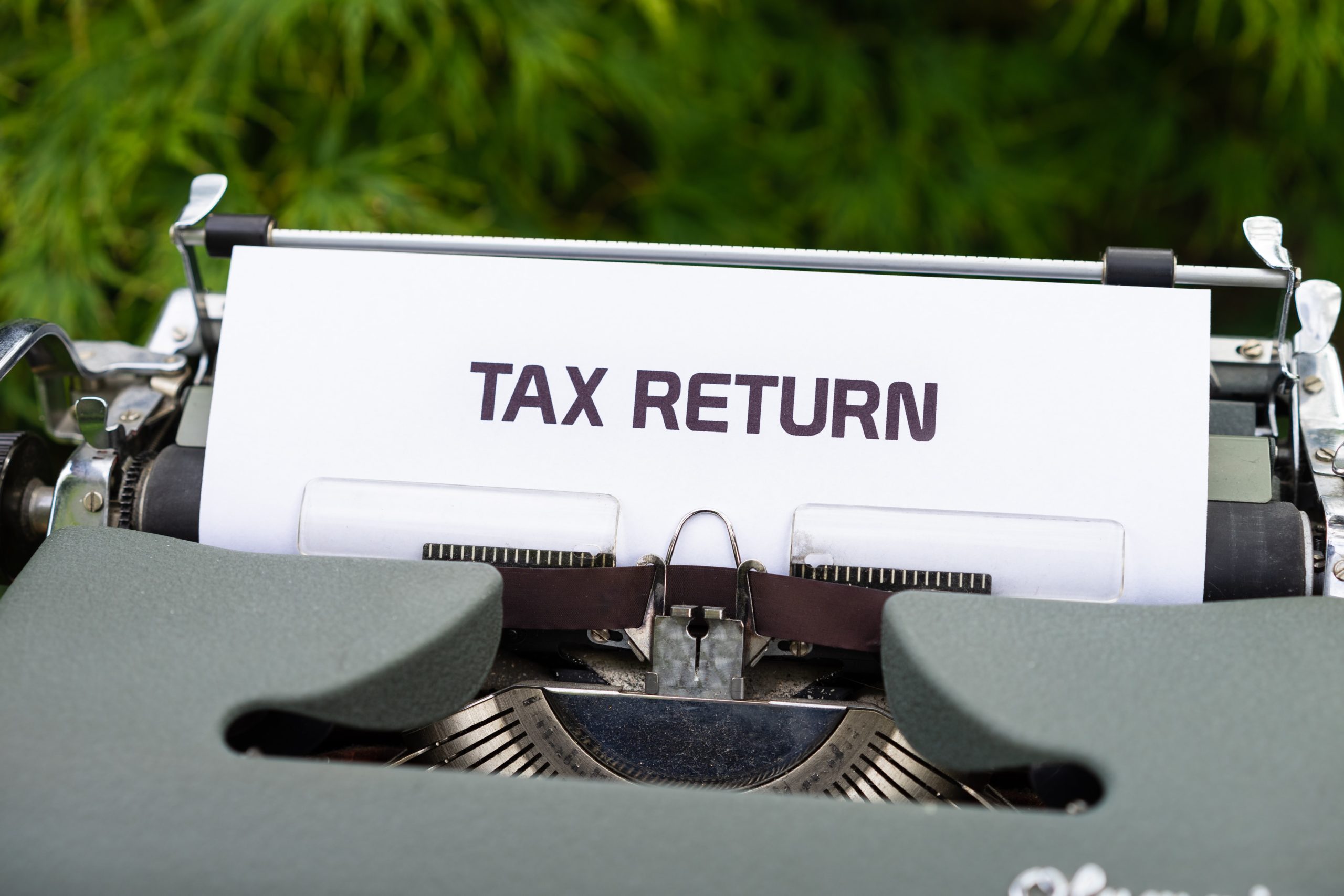 Tax return written on paper
