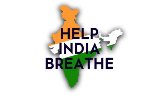 India and Indian flag with Help India Breathe